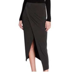 $195 Majestic Filatures Grey Slit Tulip Skirt NWT